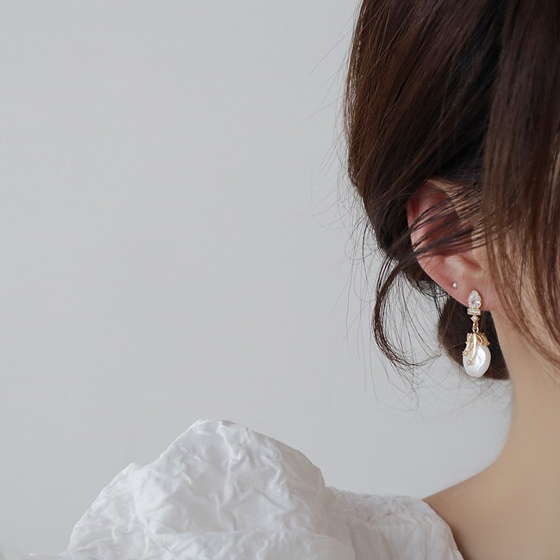 Allure Crystal & Pearl Earrings