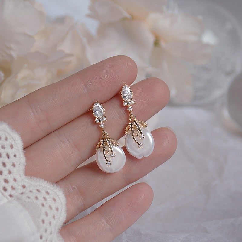 Allure Crystal & Pearl Earrings