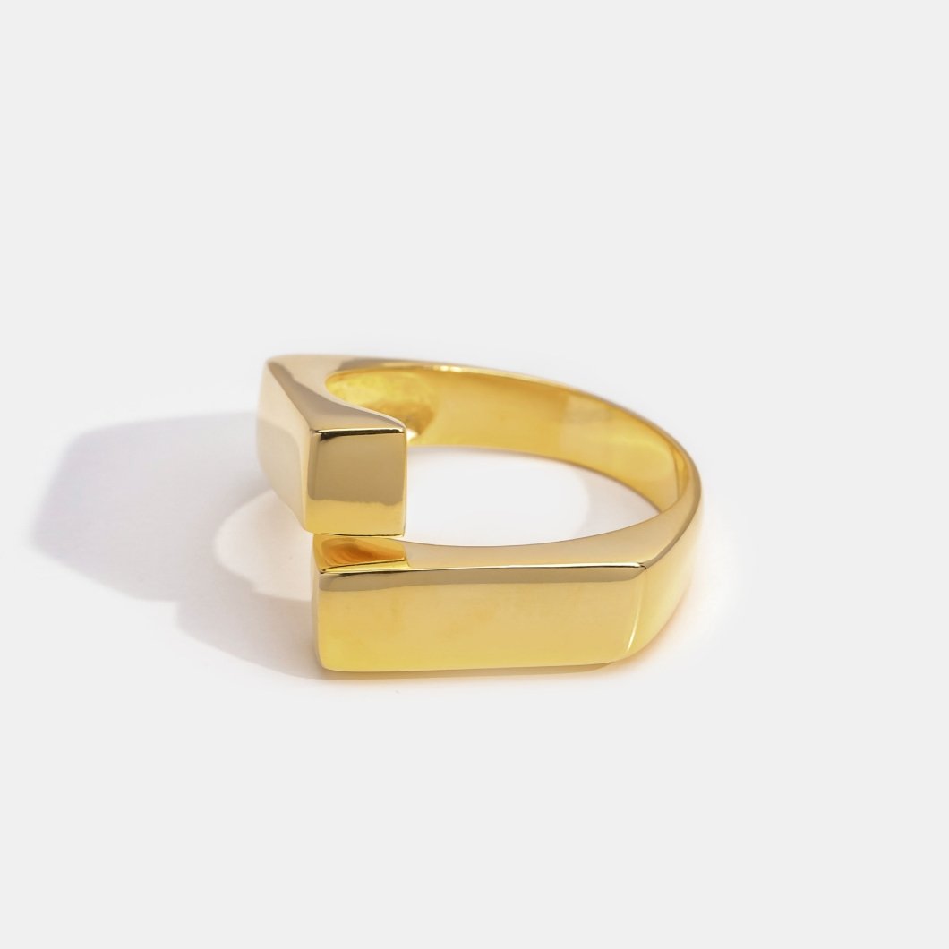 Aria Geometric Gold Statement Ring