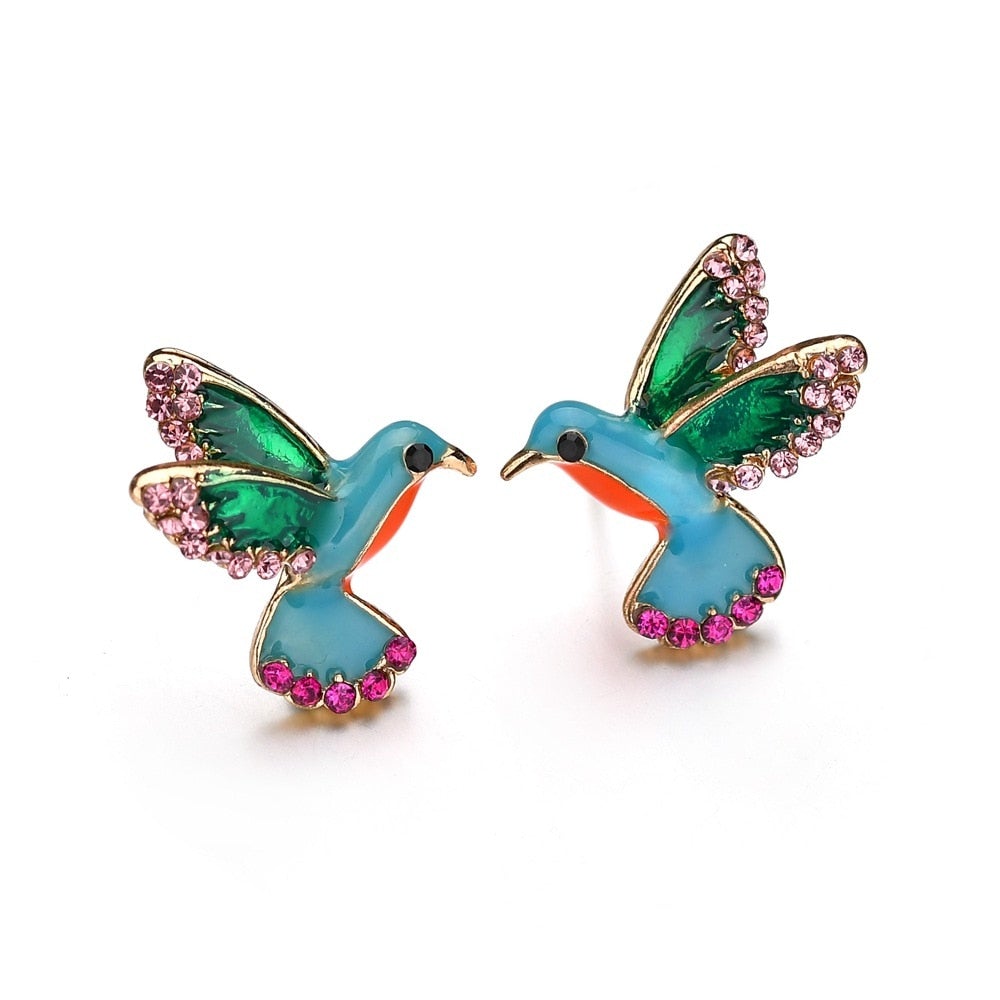 Bird Rhinestone Earrings