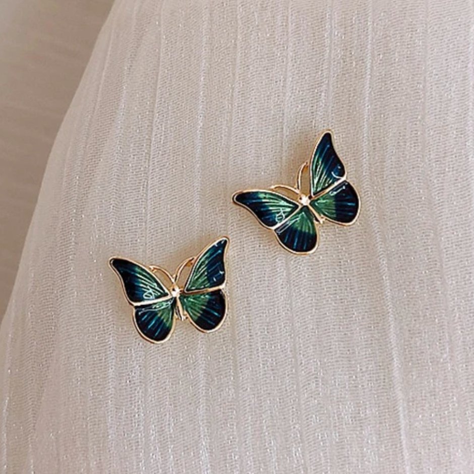 Butterfly Emerald Green Earrings