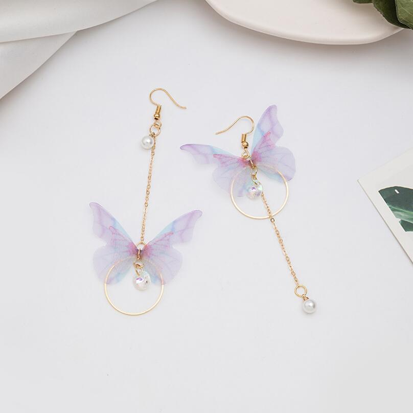 Butterfly Pearl Tassel Earrings