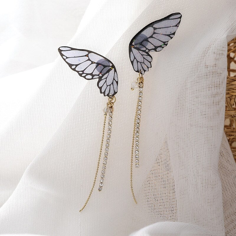 Butterfly Wing Tassel Earrings