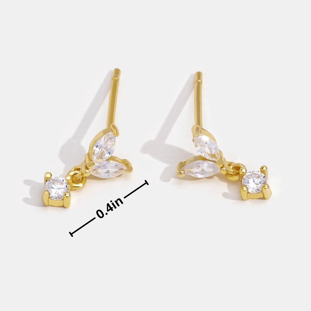 Crystal Flower Gold Petal Earrings