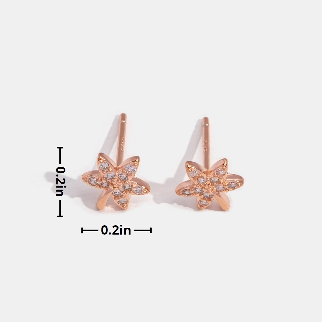 Crystal Rose Gold Maple Leaf Earrings