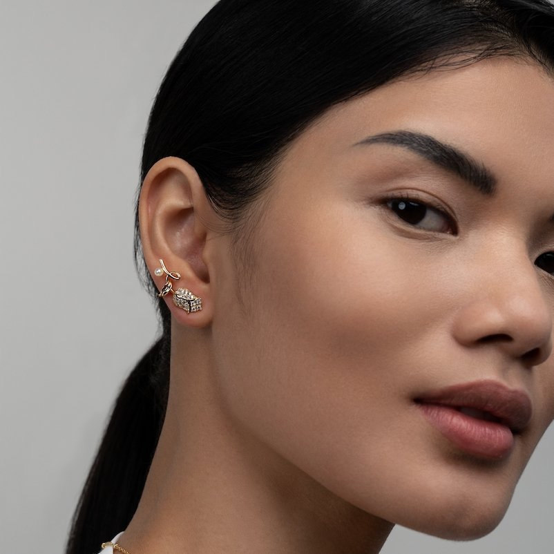 Crystal Rose Stud Earrings