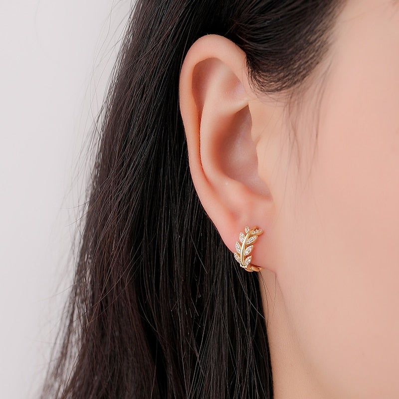 Crystal Sahara Leaf Earrings