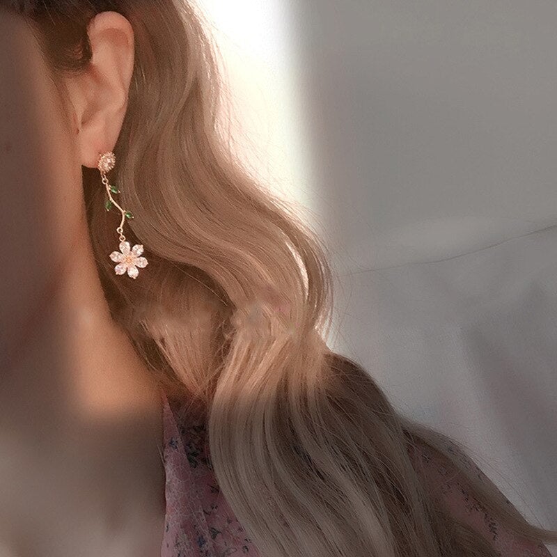 Crystal Spring Flower Earrings