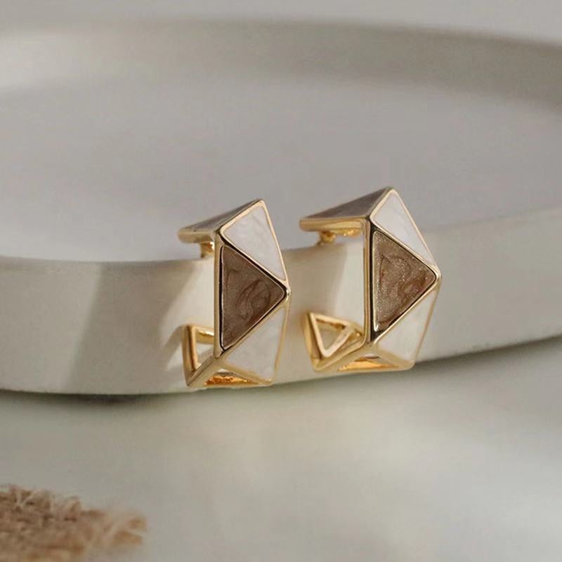 Geometric Glaze Hoop Earrings
