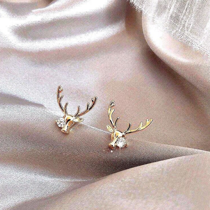 Gold Elk Earrings