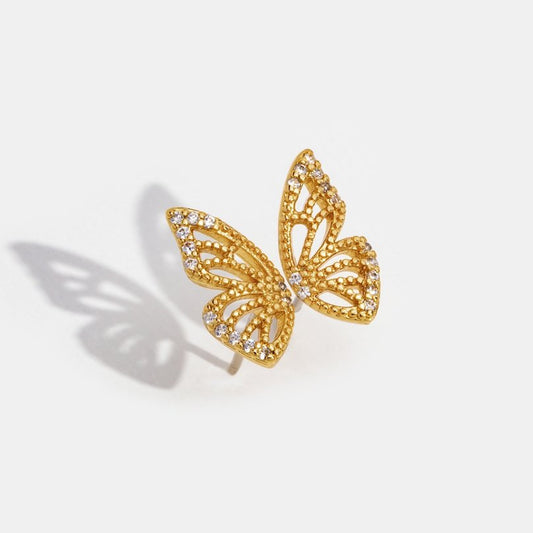 Gold Mia Butterfly Wing Earrings