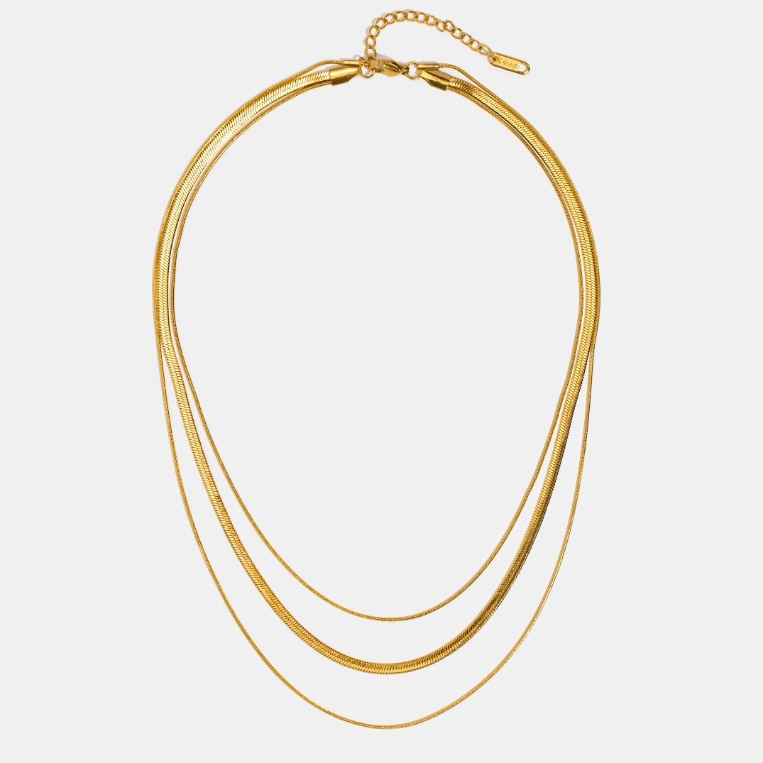 Gold Multi-Layered Chain  Necklace