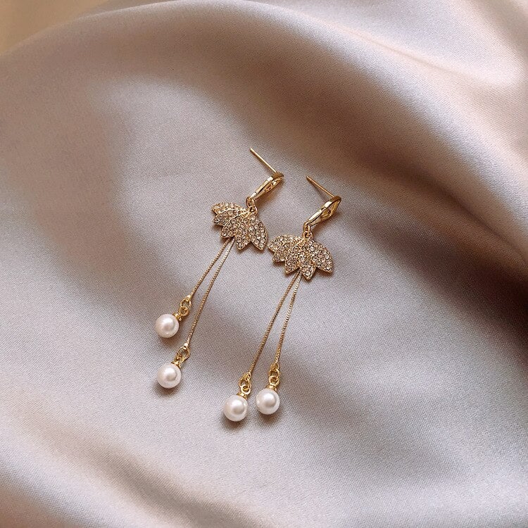 Gold & Pearl Dancer Earrings