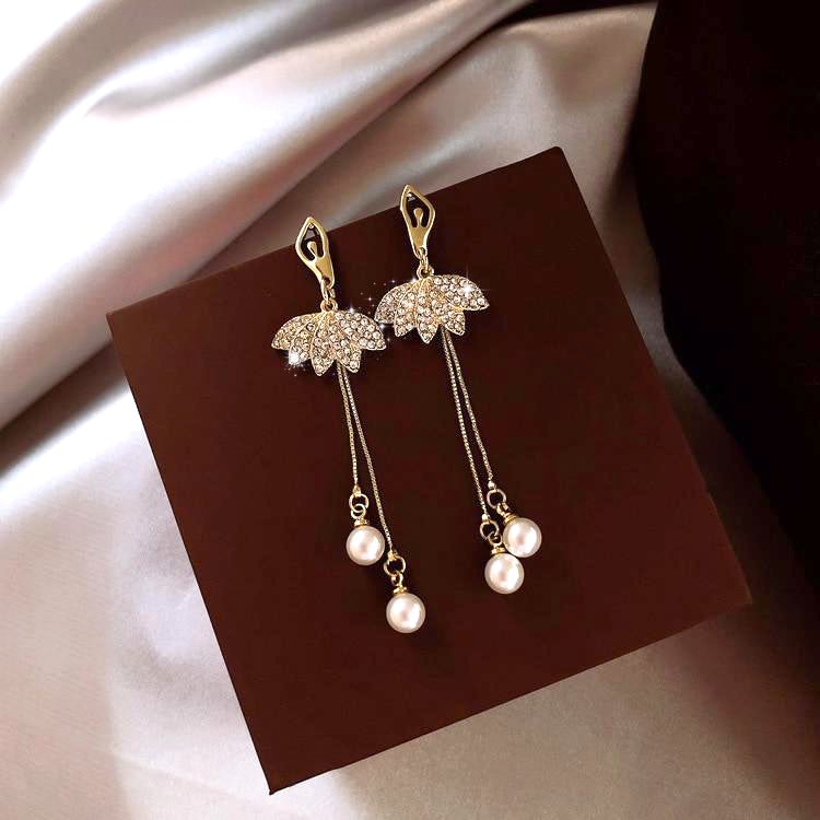 Gold & Pearl Dancer Earrings