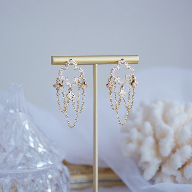 Gold Tassel Mia Earrings