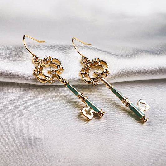 Golden Key Statement Earrings