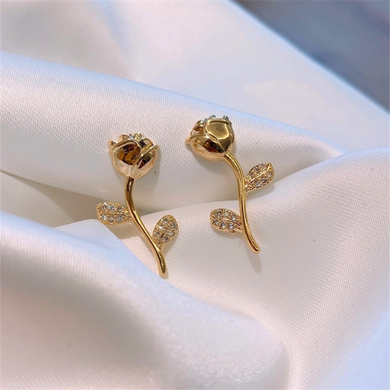 Golden Rose Earrings