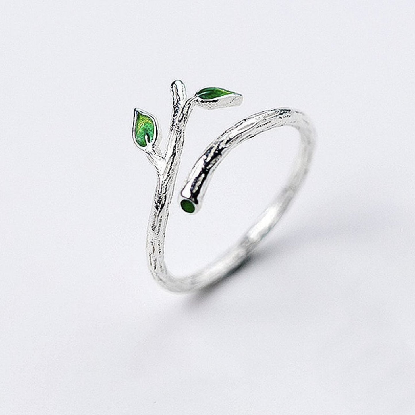 Green Vine Silver Ring