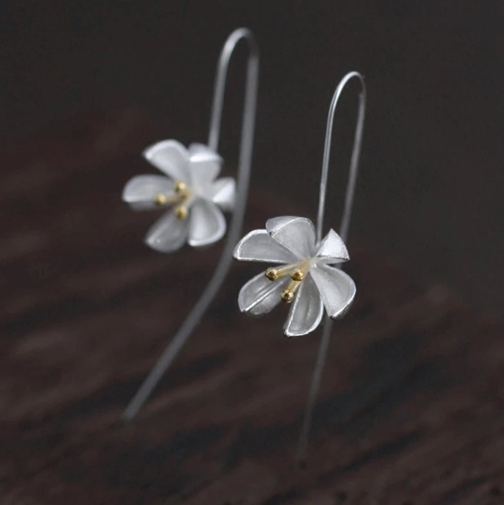 Handmade Lotus Flower Earrings