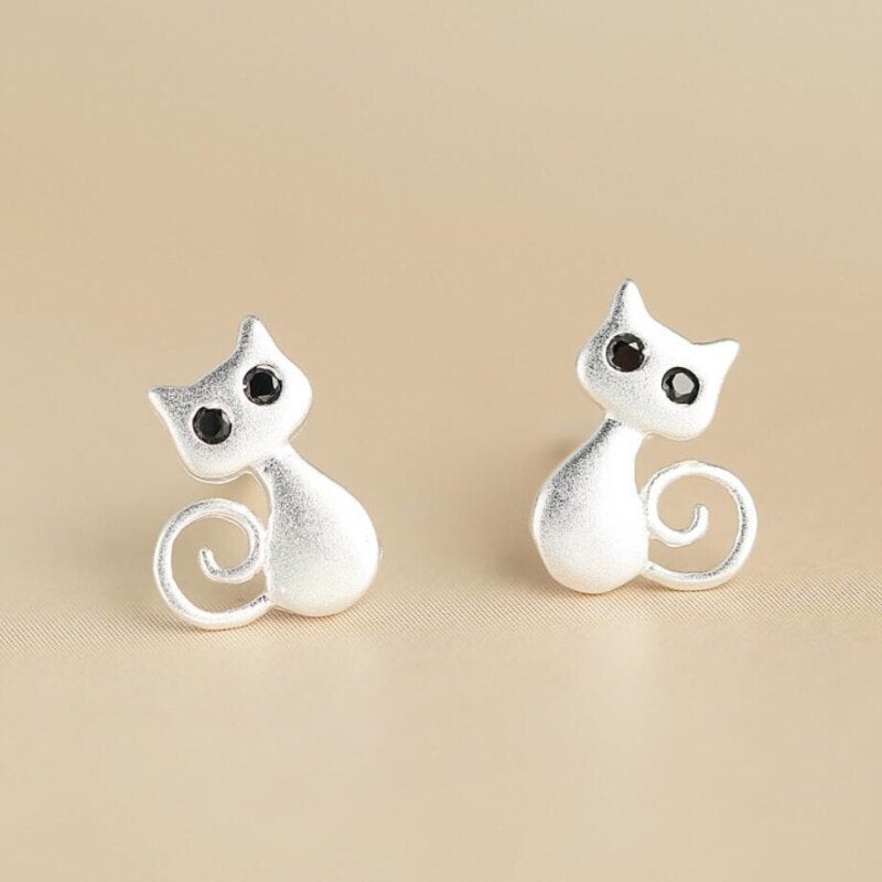 Happy Cat Stud Earrings