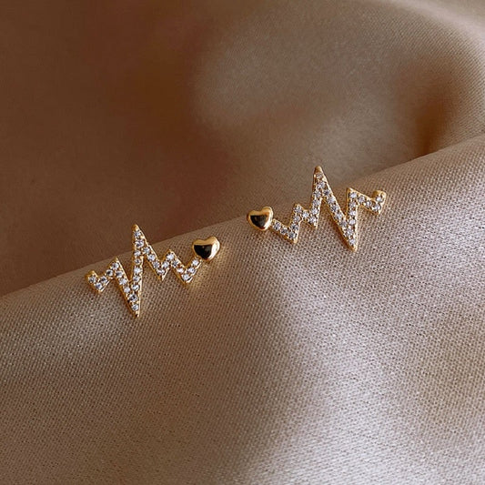 Heartbeat Gold Earrings