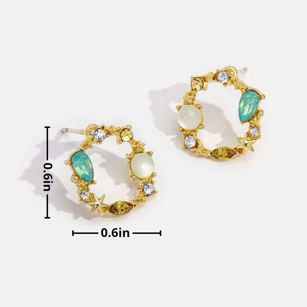 Jade & Yellow Crystal Orelia Earrings