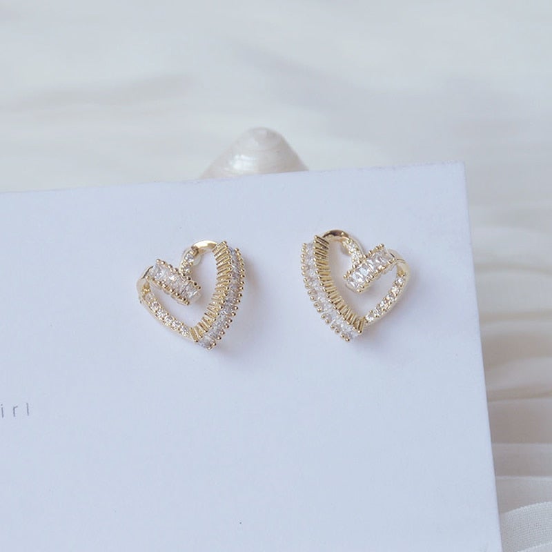 ‘Lovestruck’ Crystal Heart Earrings