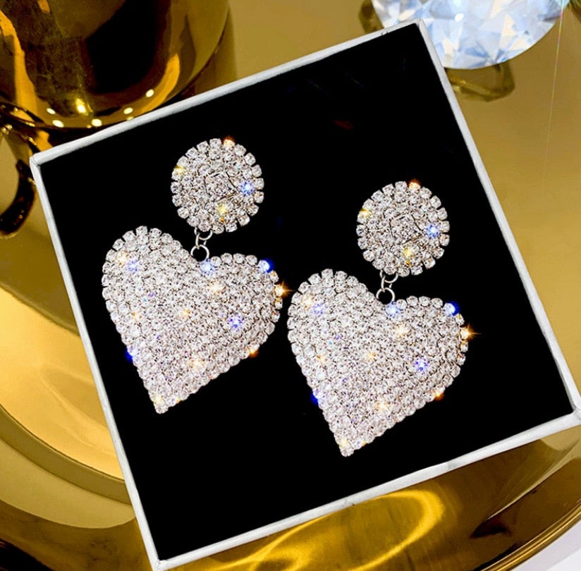 Luxury Heart Drop Earrings