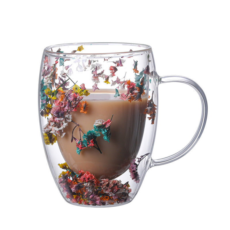 FlowerFusion Glass Mug