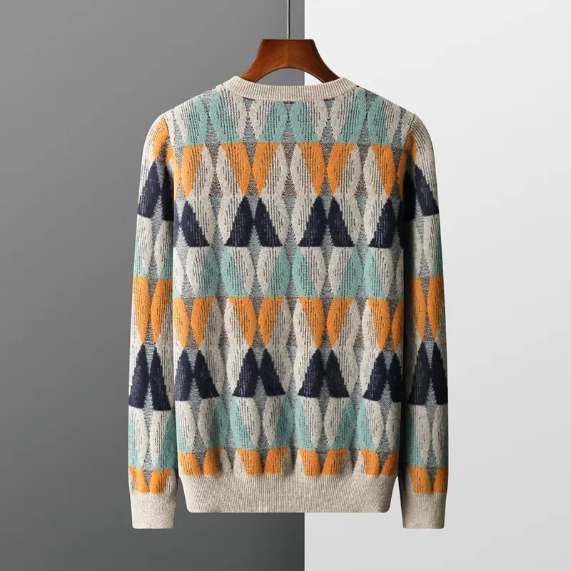 Jacquard 100% Merino Wool Sweater