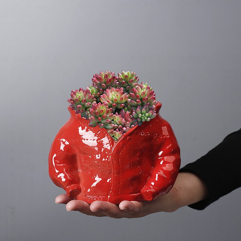 DenimDew Flower Pot