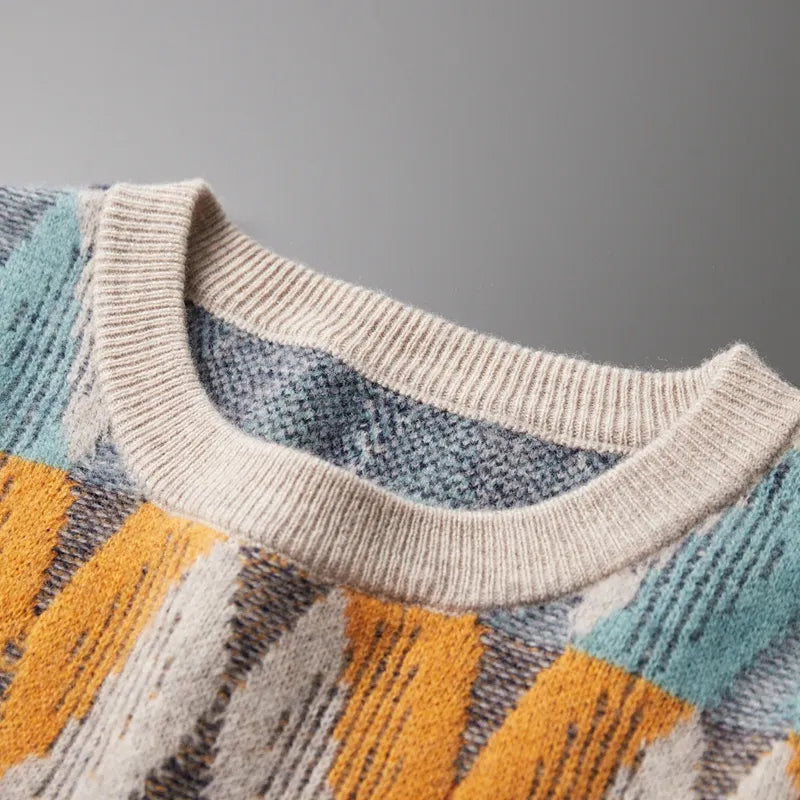Jacquard 100% Merino Wool Sweater