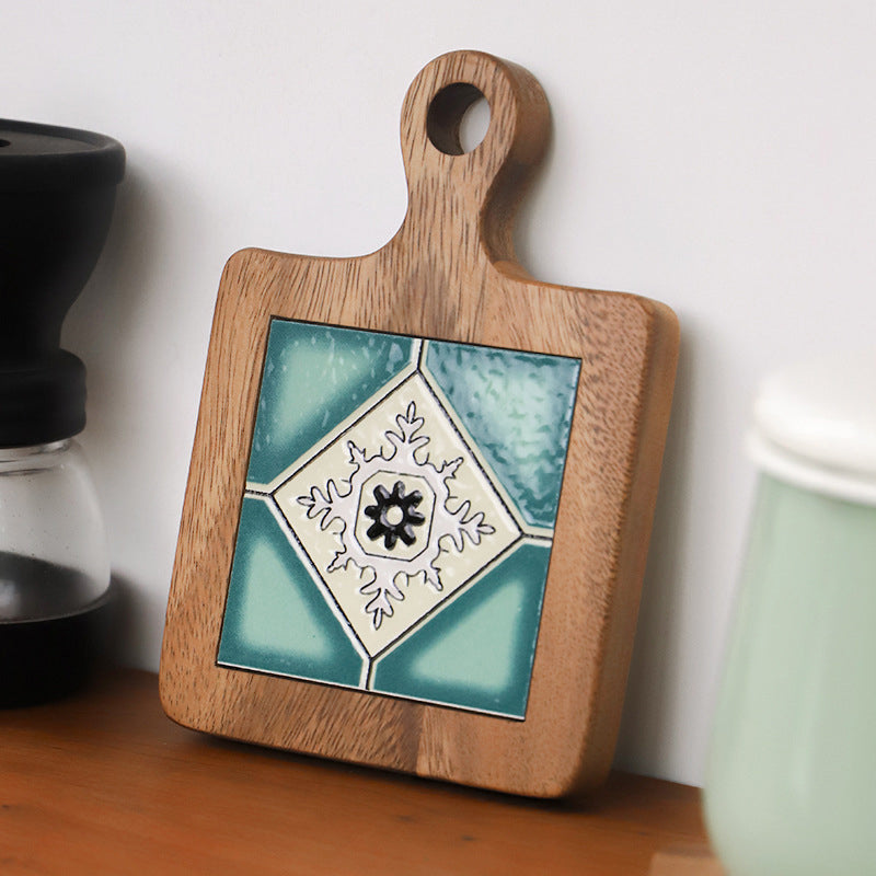Artisan 4 Pc's Mosaic Wood Coaster Set