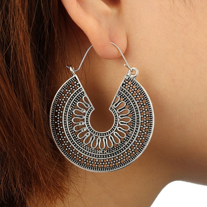 Mandala Hoop Earrings