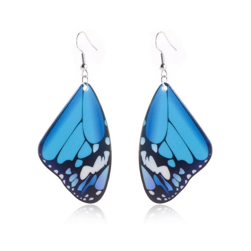 Multi-Colored Butterfly Drop Earrings