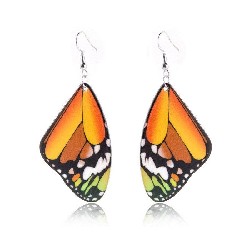 Multi-Colored Butterfly Drop Earrings