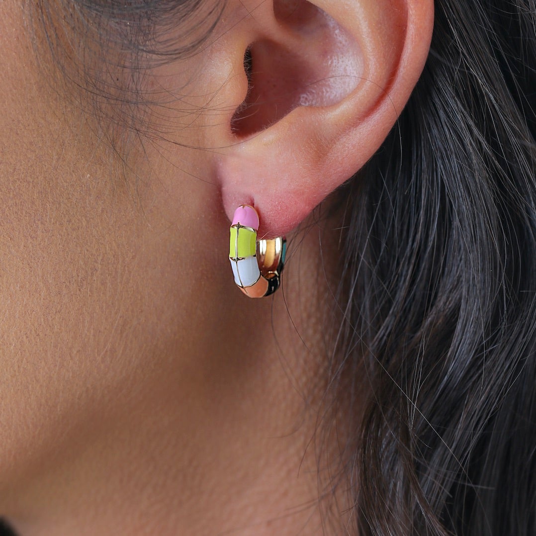 Multi-Colored Hoop Earrings
