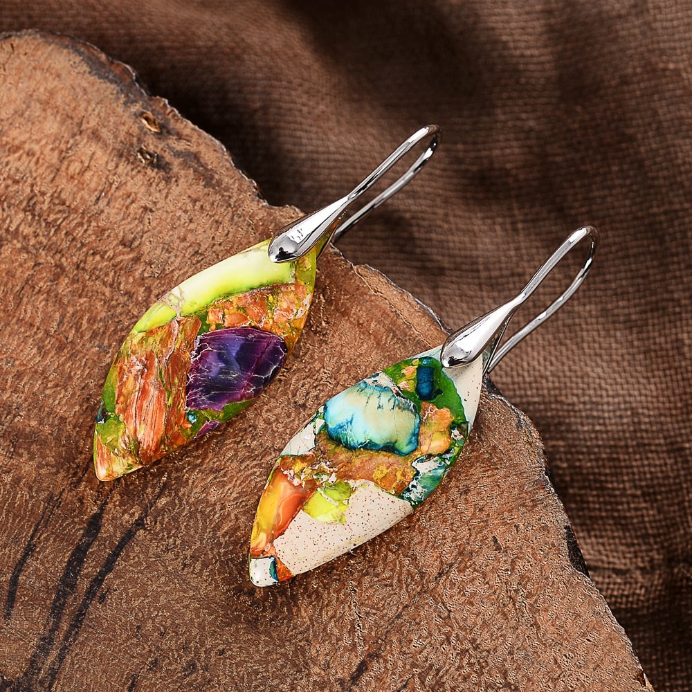 Multicolored Regalite Stone Earrings