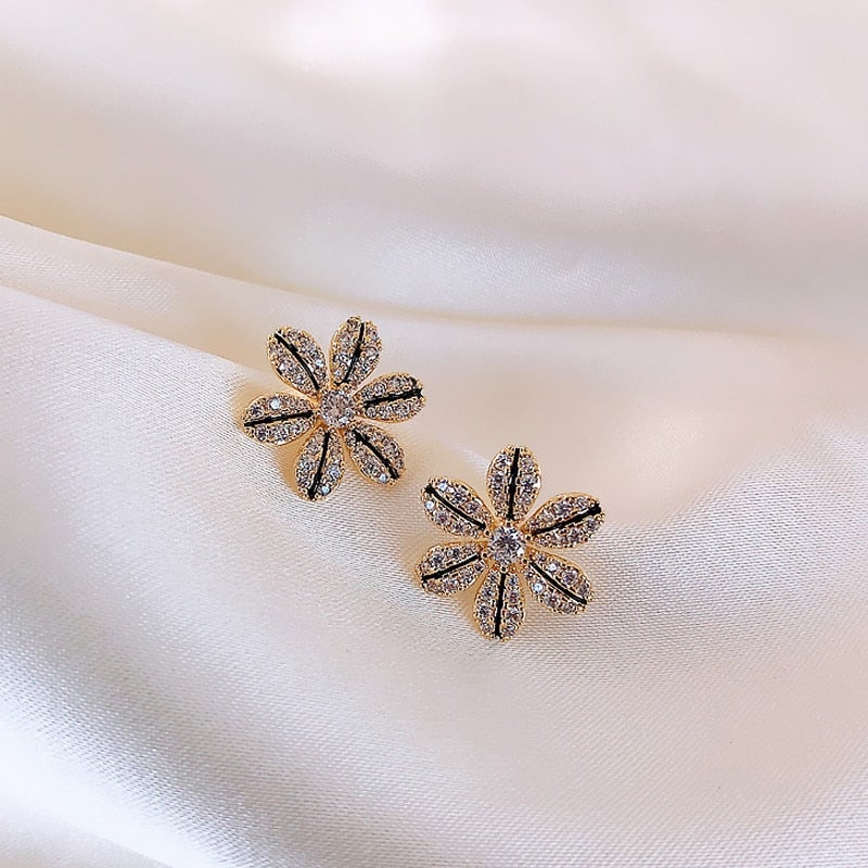 Petal Blossom Crystal Earrings