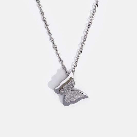 Primrose Butterfly Silver Necklace