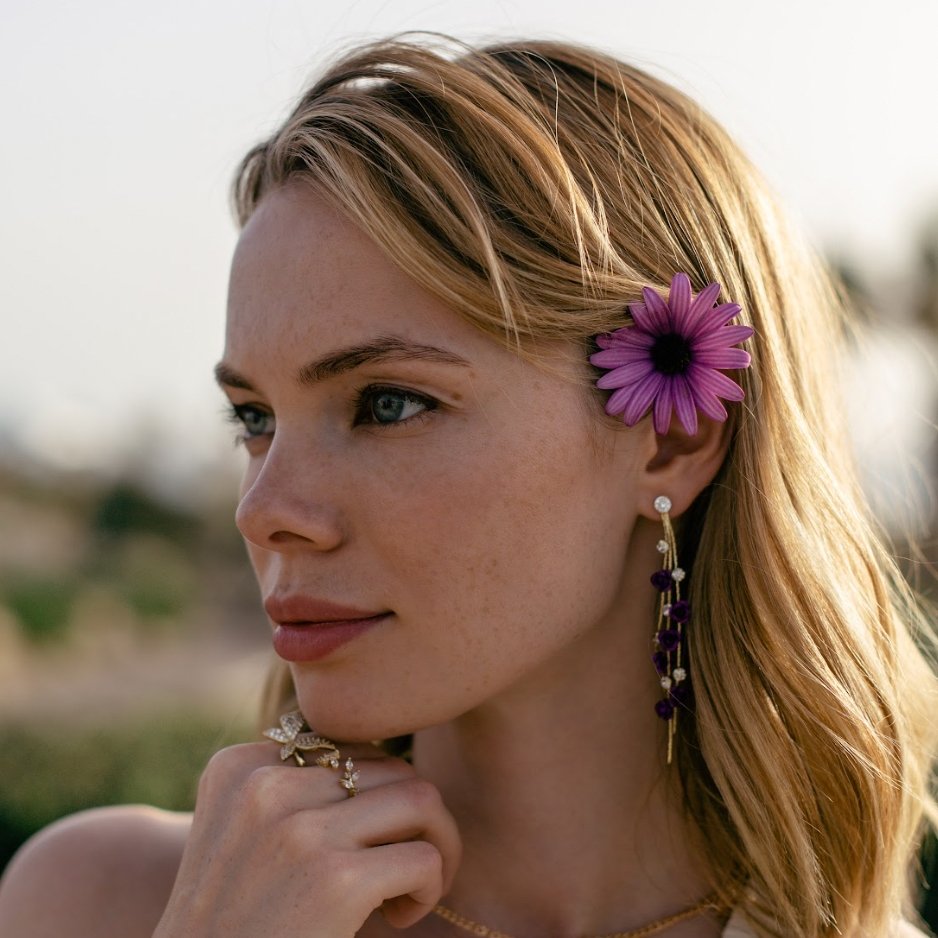Rose Flower Drop Earrings