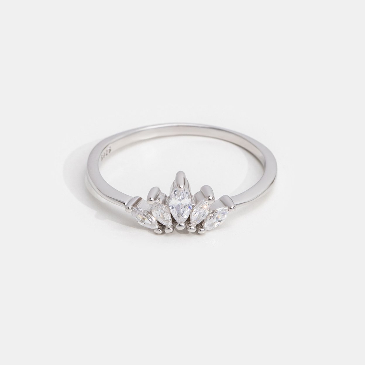 Silver Athena Crystal Crown Ring