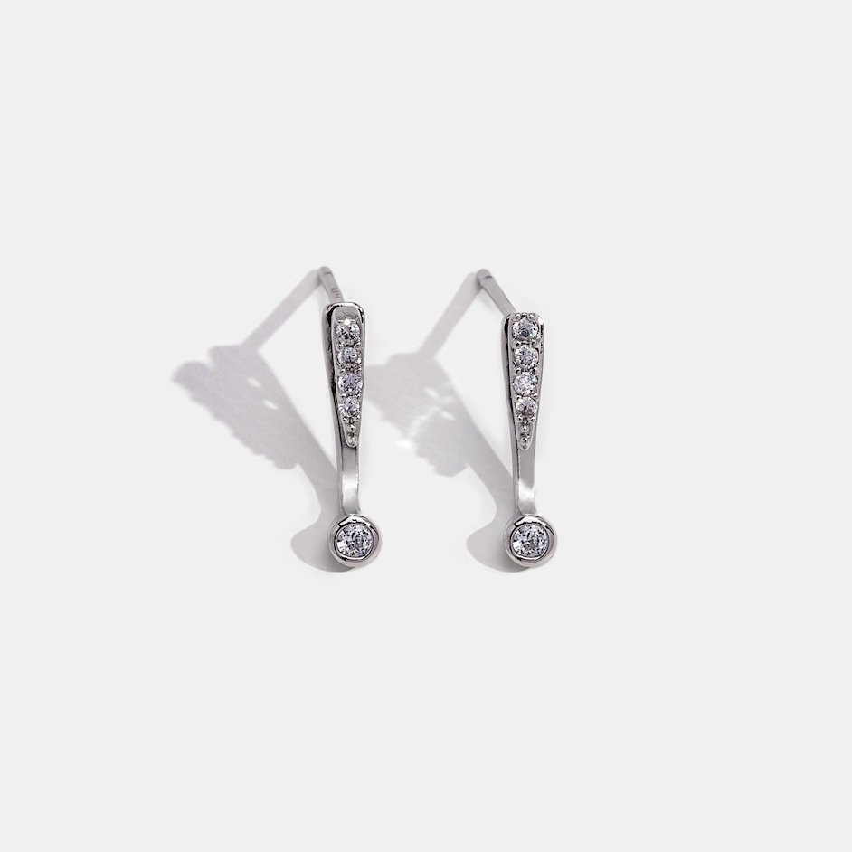 Silver Exclamation Mark Earrings