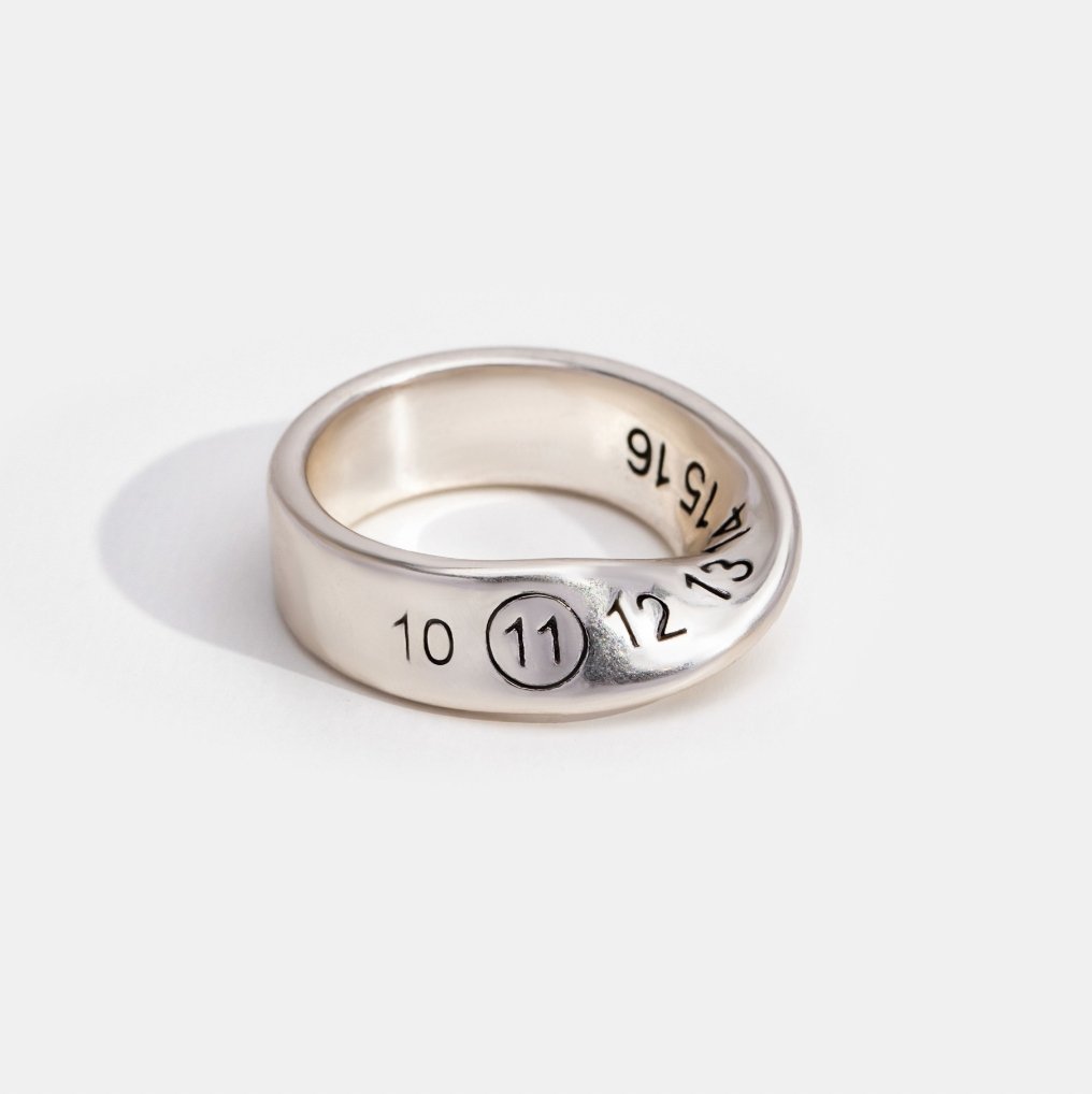 Silver Numbers Twisted Ring