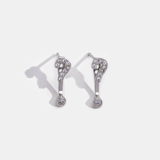 Silver Question Mark Earrings