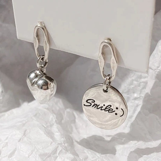 Smile & Heart Drop Earrings