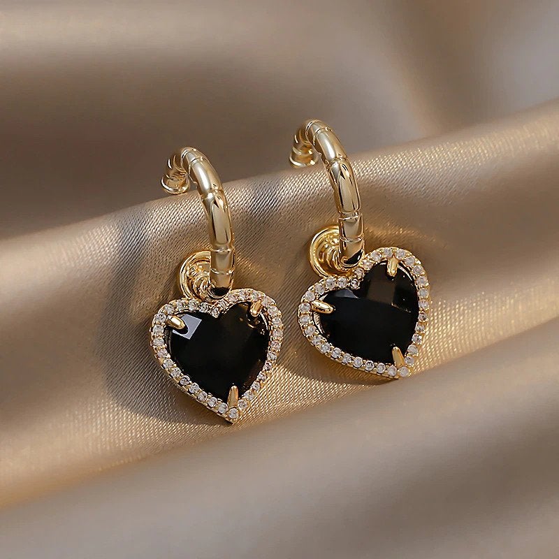 'Tainted Love' Crystal Heart Earrings