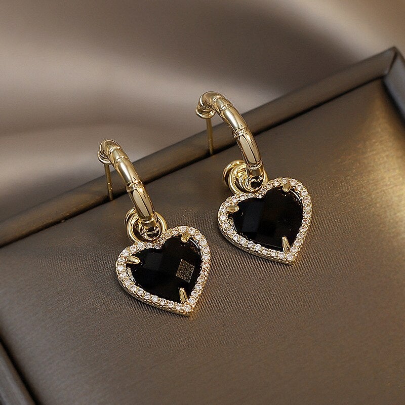 'Tainted Love' Crystal Heart Earrings