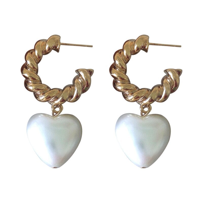 Twisted Heart Hoop Earrings