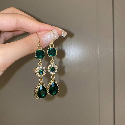 Valentina Emerald Crystal Earrings